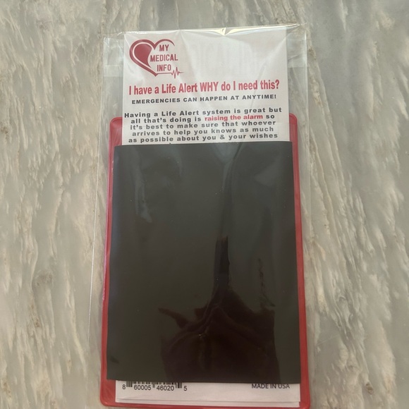 2 Pack. My Medical Info.Refrigerator Magnet. Information Card in Plastic Pouch - Picture 4 of 10